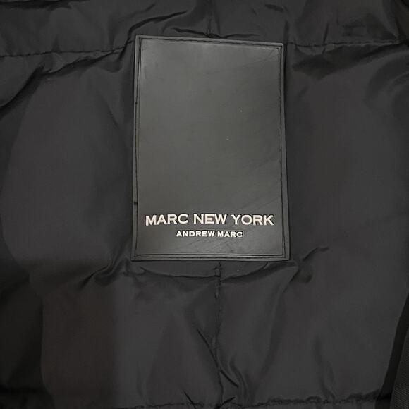 Marc New York Jacket Mens Medium Black Duck Down Puffer Coat Zip Reflective Warm - Picture 9 of 11